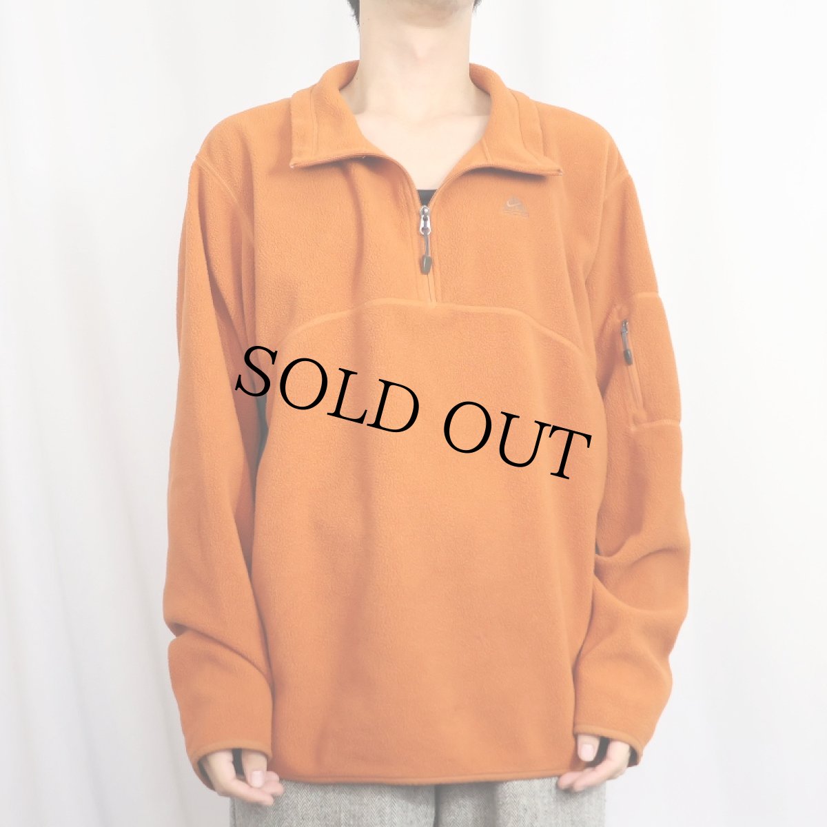 画像2: NIKE ACG ロゴ刺繍 ハーフジップ フリースプルオーバージャケット XL (2)