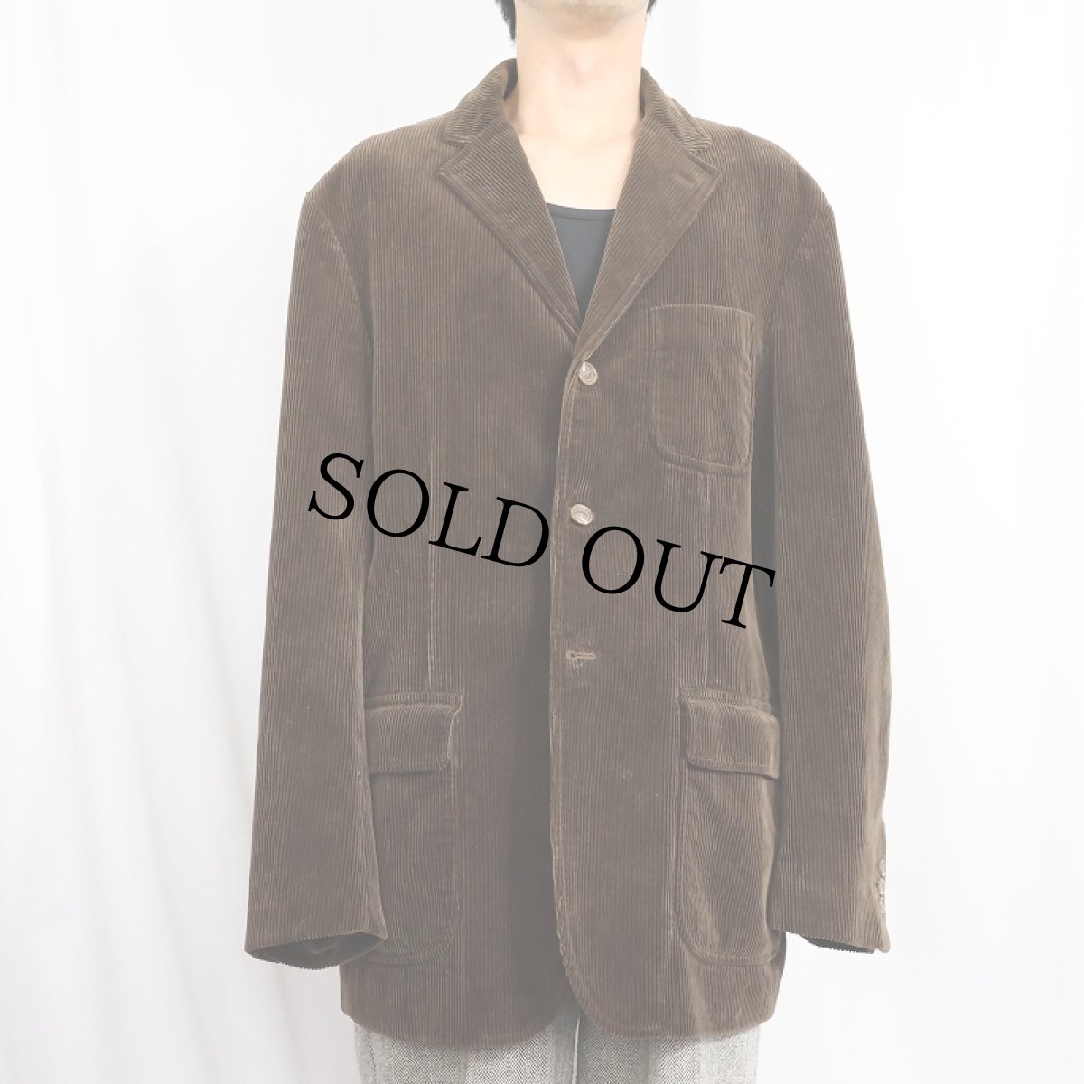 画像2: 90's〜 POLO Ralph Lauren 太畝 コーデュロイテーラードジャケット L (2)
