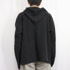画像3: カラーネップ混 コットンメキシカンパーカー BLACK (3)