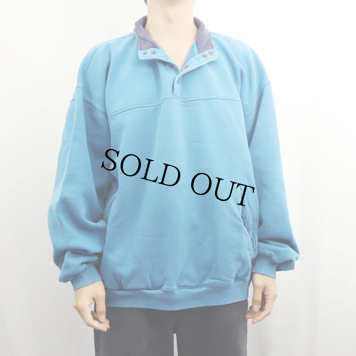 画像2: 80〜90's Eddie Bauer ハーフスナップスウェット L (2)