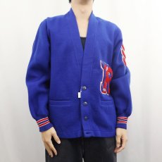 画像2: 〜70's フェルト レタードカーディガン (2)