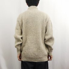 画像3: 90's ALPS USA製 ウール ジップニットセーター L (3)