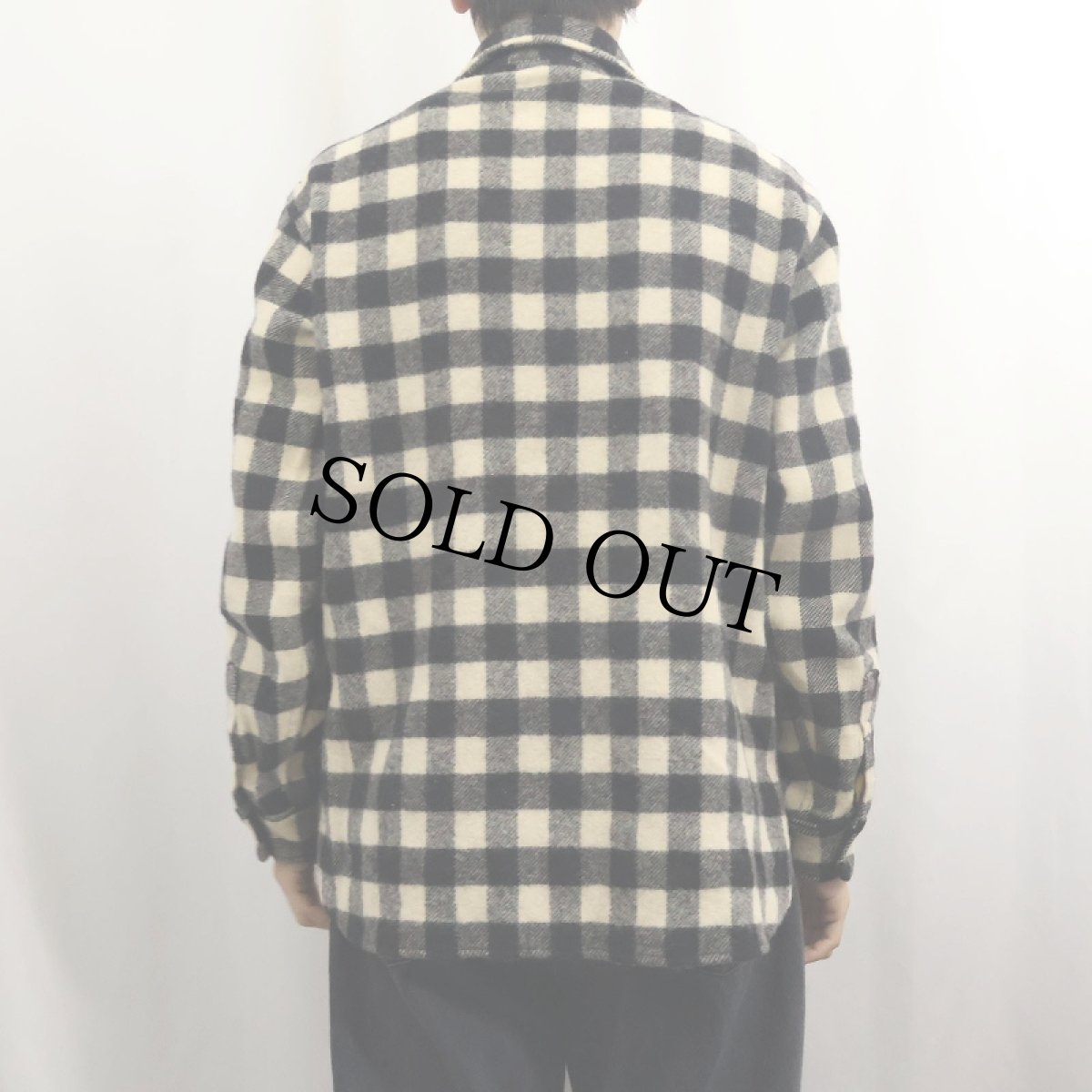 画像3: 80's Woolrich USA製 ブロックチェック柄 ウールシャツ L (3)
