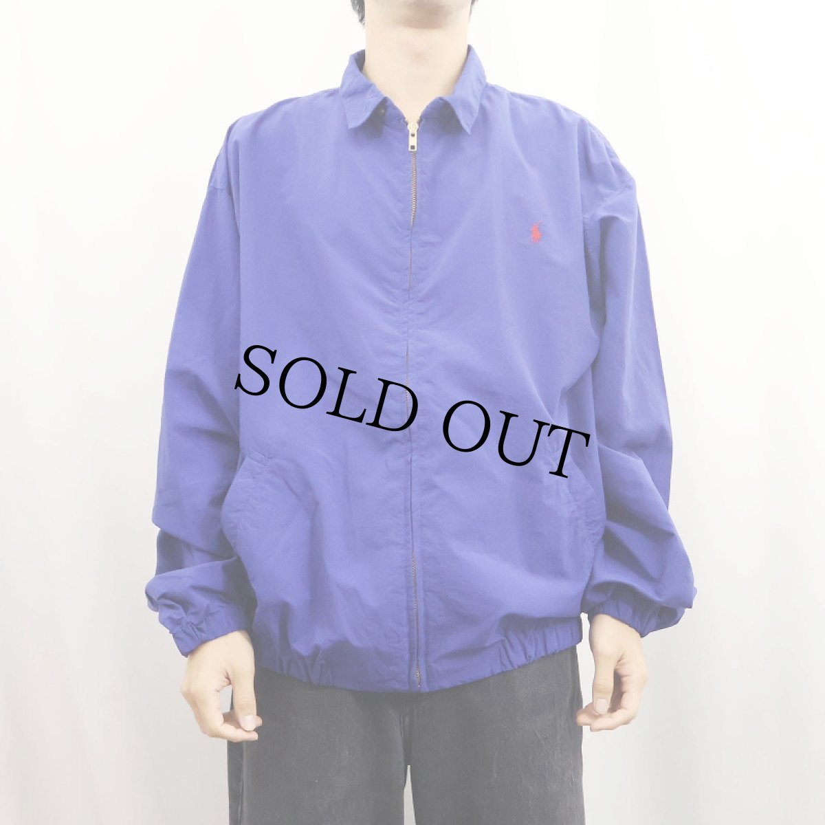 画像2: 90's〜 POLO Ralph Lauren チンスト付き ナイロンスイングトップ XL (2)