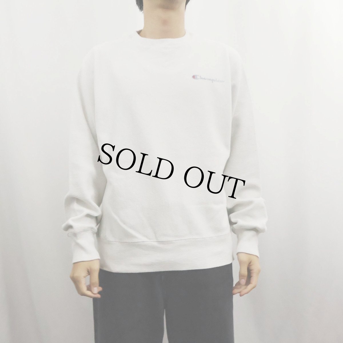 画像2: 2000's Champion REVERSE WEAVE インサイドアウト ロゴプリントスウェット S (2)