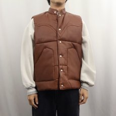 画像2: 70〜80's WOLFMAN 中綿入り PVC ウエスタンベスト M (2)