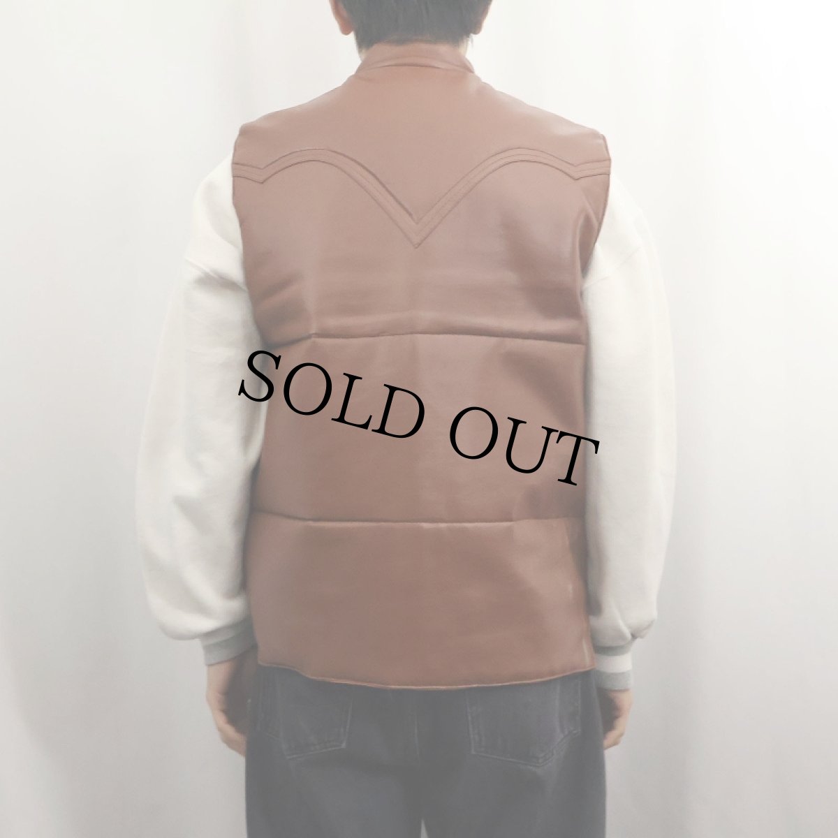 画像3: 70〜80's WOLFMAN 中綿入り PVC ウエスタンベスト M (3)