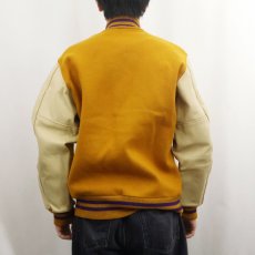 画像3: 〜70's ワッペン付き ウール×レザー スタジャン (3)