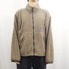 画像2: 90's Eddie Bauer EBTEK USA製 ロゴ刺繍 フリースジップジャケット M (2)