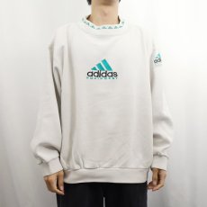 画像2: 90's adidas EQUIPMENT ロゴ刺繍 モックネックスウェット L (2)