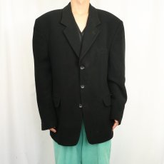 画像2: ウールカシミアテーラードジャケット BLACK (2)