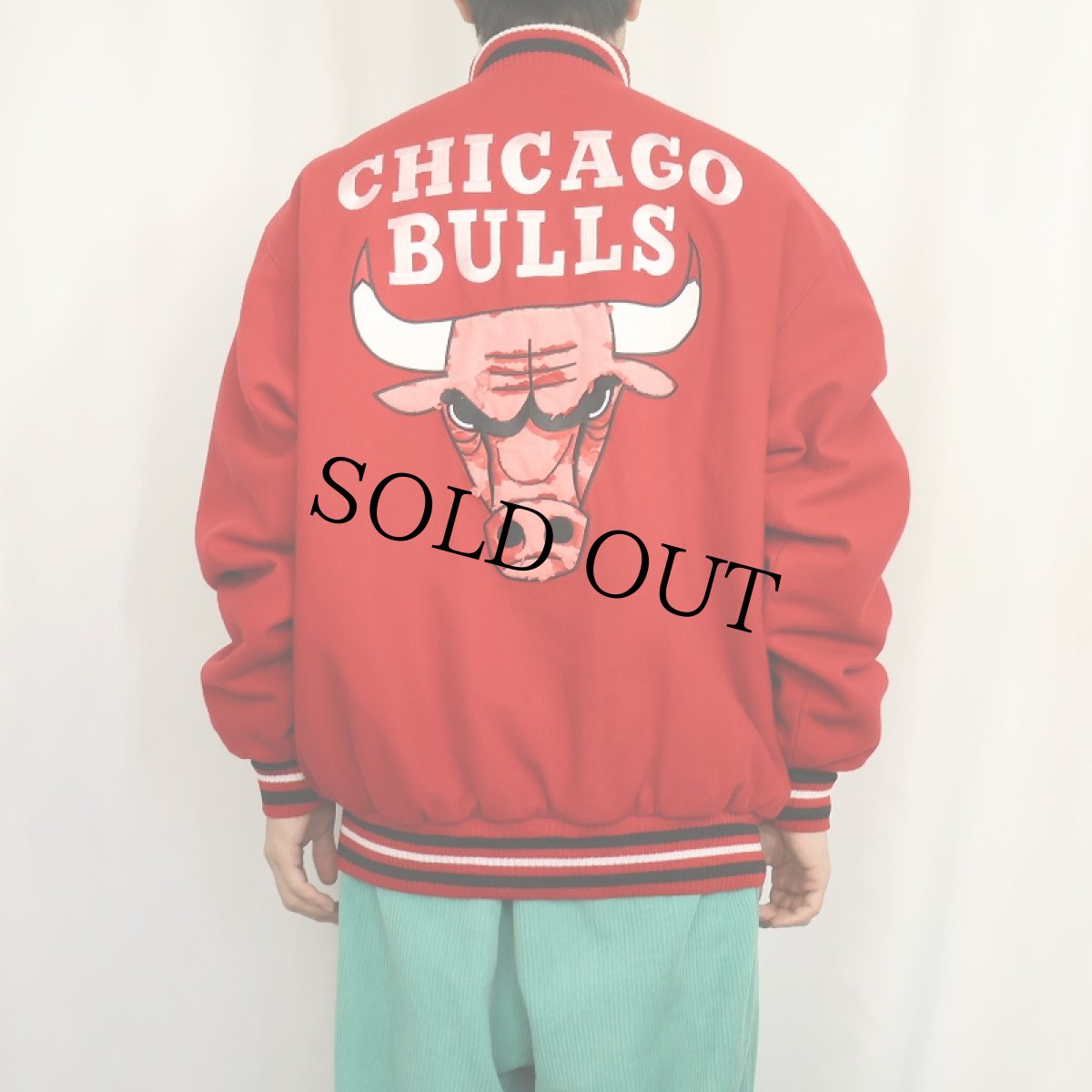 画像7: CHICAGO BULLS NBAチーム ロゴ刺繍 リバーシブルスタジャン L (7)