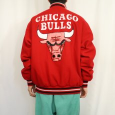 画像5: CHICAGO BULLS NBAチーム ロゴ刺繍 リバーシブルスタジャン L (5)