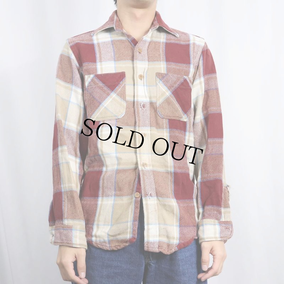 画像2: 80's BIG MAC USA製 チェック柄 ヘビーネルシャツ S (2)