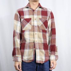 画像2: 80's BIG MAC USA製 チェック柄 ヘビーネルシャツ S (2)