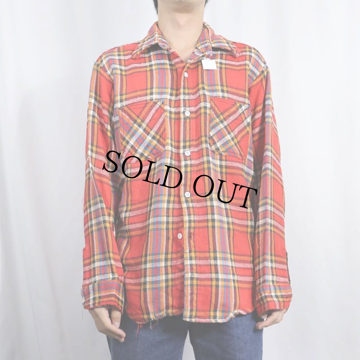 画像2: 70's JCPenney BIG MAC チェック柄 ヘビーネルシャツ L (2)