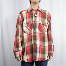 画像2: 70's チェック柄 ヘビーネルシャツ (2)