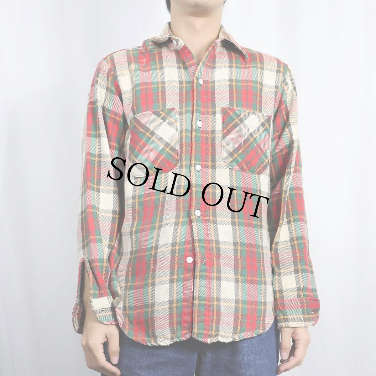 画像2: 70's JCPenney BIG MAC チェック柄 ヘビーネルシャツ M (2)