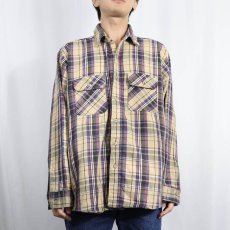 画像2: 90's FIVR BROTHER チェック柄 ヘビーネルシャツ XL (2)