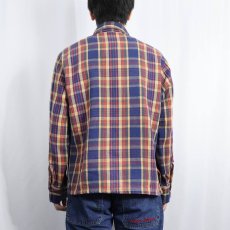 画像3: 70's Levi's チェック柄 ヘビーネルシャツ NAVY (3)