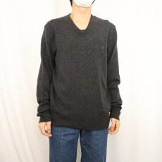画像2: POLO Ralph Lauren Vネック ウールニットセーター L (2)