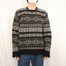 画像2: 90's〜 POLO Ralph Lauren フェアアイル柄 ウールにとセーター M (2)