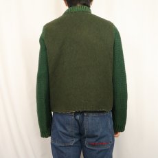 画像5: 70's〜 ニット切り替え ウールジップジャケット (5)