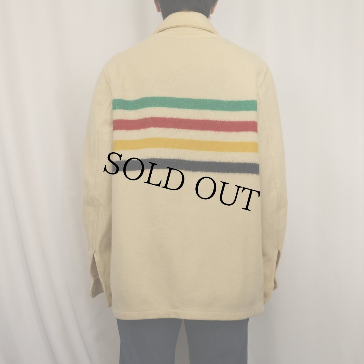 画像4: 60〜70's HUDSON'S BAY CANADA製 ボーダー柄 ウールジャケット (4)