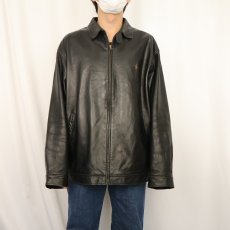 画像2: POLO Ralph Lauren レザージャケット BLACK L (2)