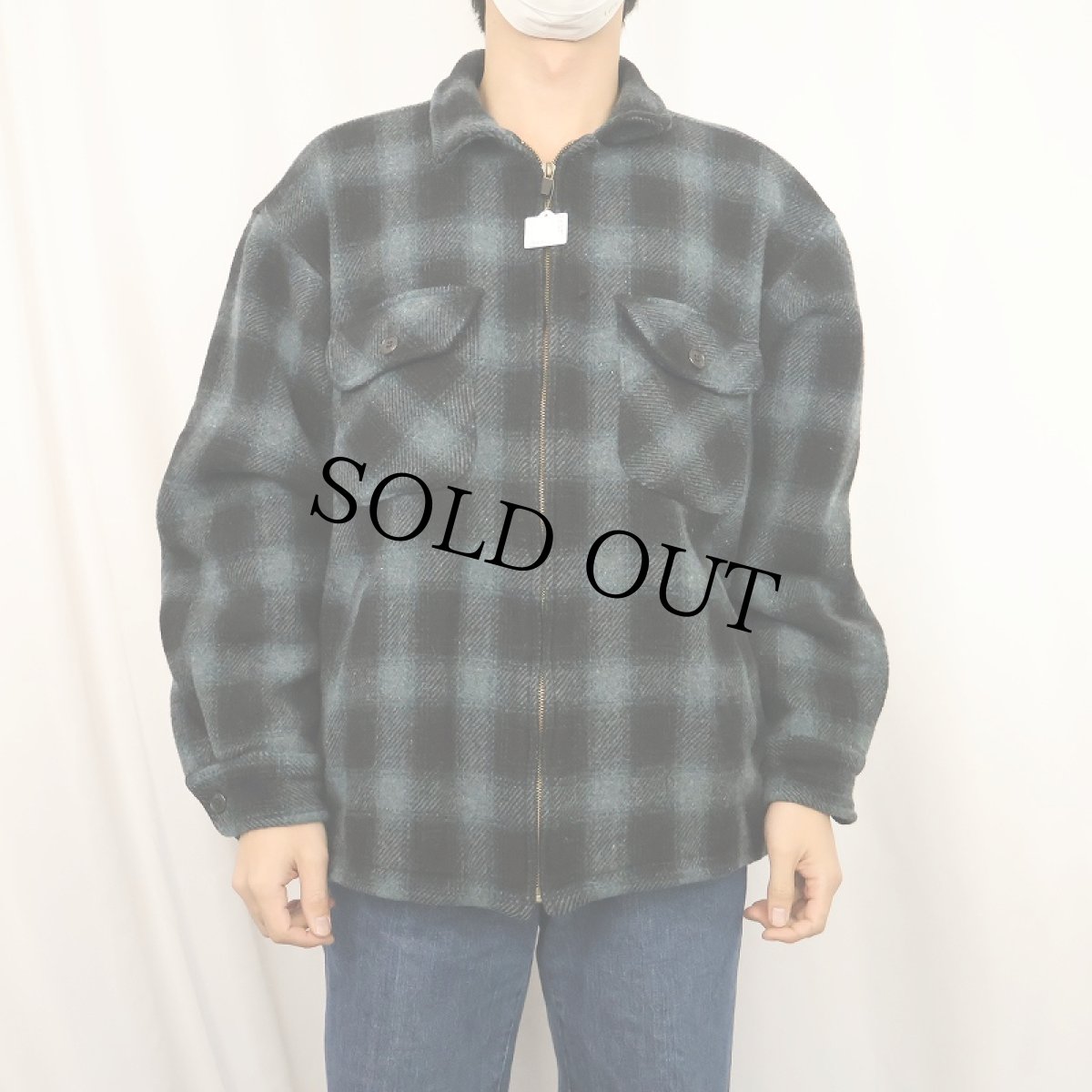 画像2: PENDLETON チェック柄 ウールジャケット XL (2)