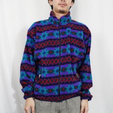 画像2: 90's BLACK DIAMOND USA製 "POLARTEC" ネイティブ柄 フリースジップジャケット M (2)