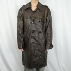 画像2: 70's レザートレンチコート (2)