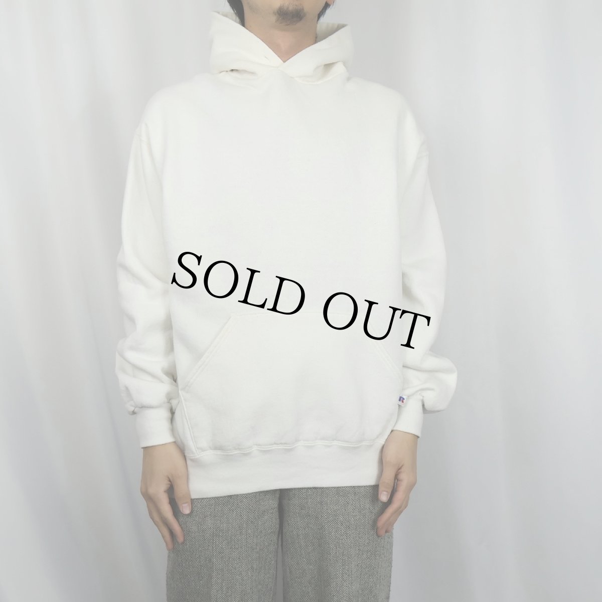 画像2: 90's〜 RUSSELL ATHLETIC USA製 無地 スウェットフーディ L (2)