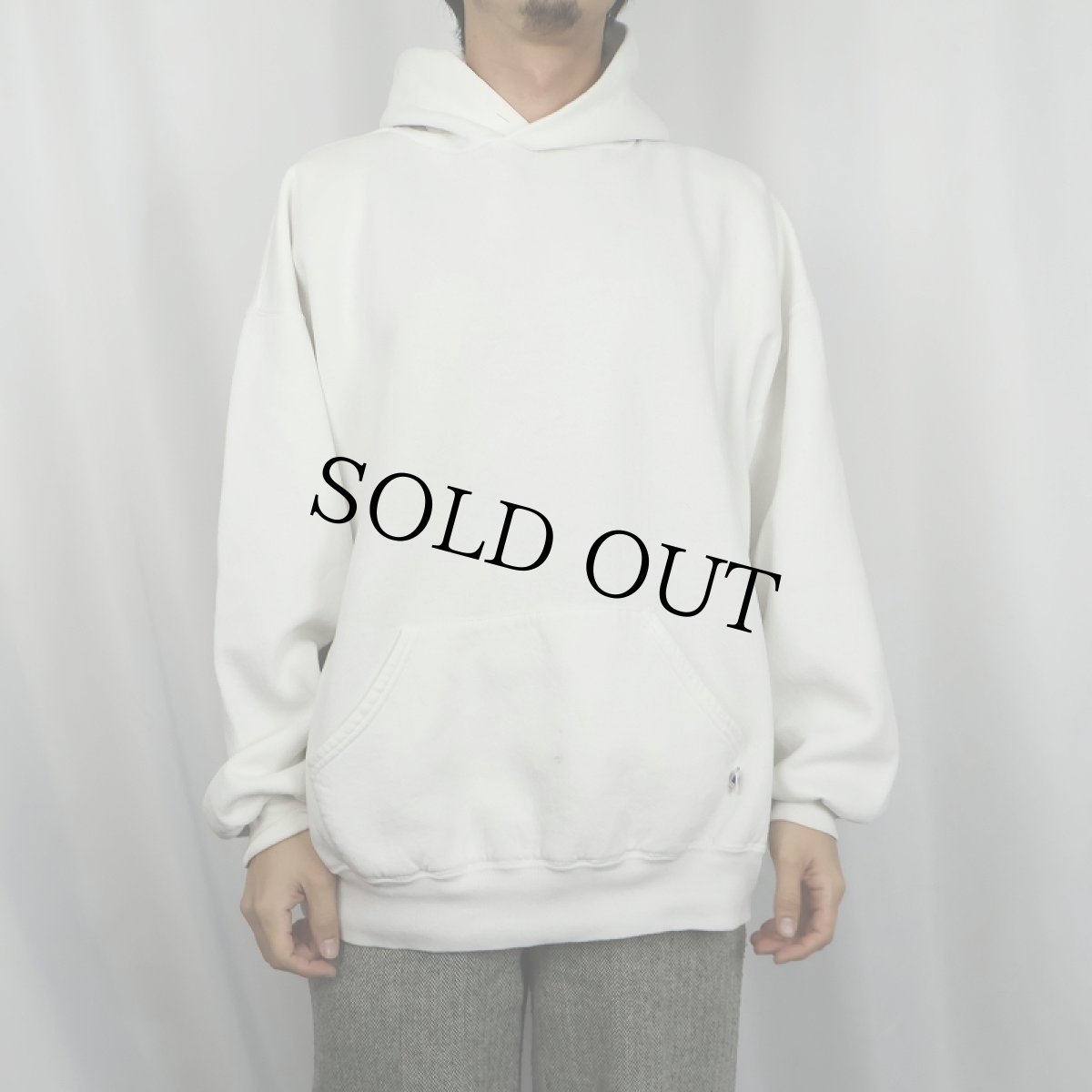 画像2: 90's〜 RUSSELL ATHLETIC USA製 無地 スウェットフーディ XXL (2)