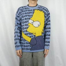 画像2: 2000's the SIMPSONS キャラクター ジャガード ユーロスキーニットセーター M (2)