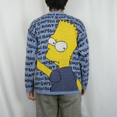 画像3: 2000's the SIMPSONS キャラクター ジャガード ユーロスキーニットセーター M (3)