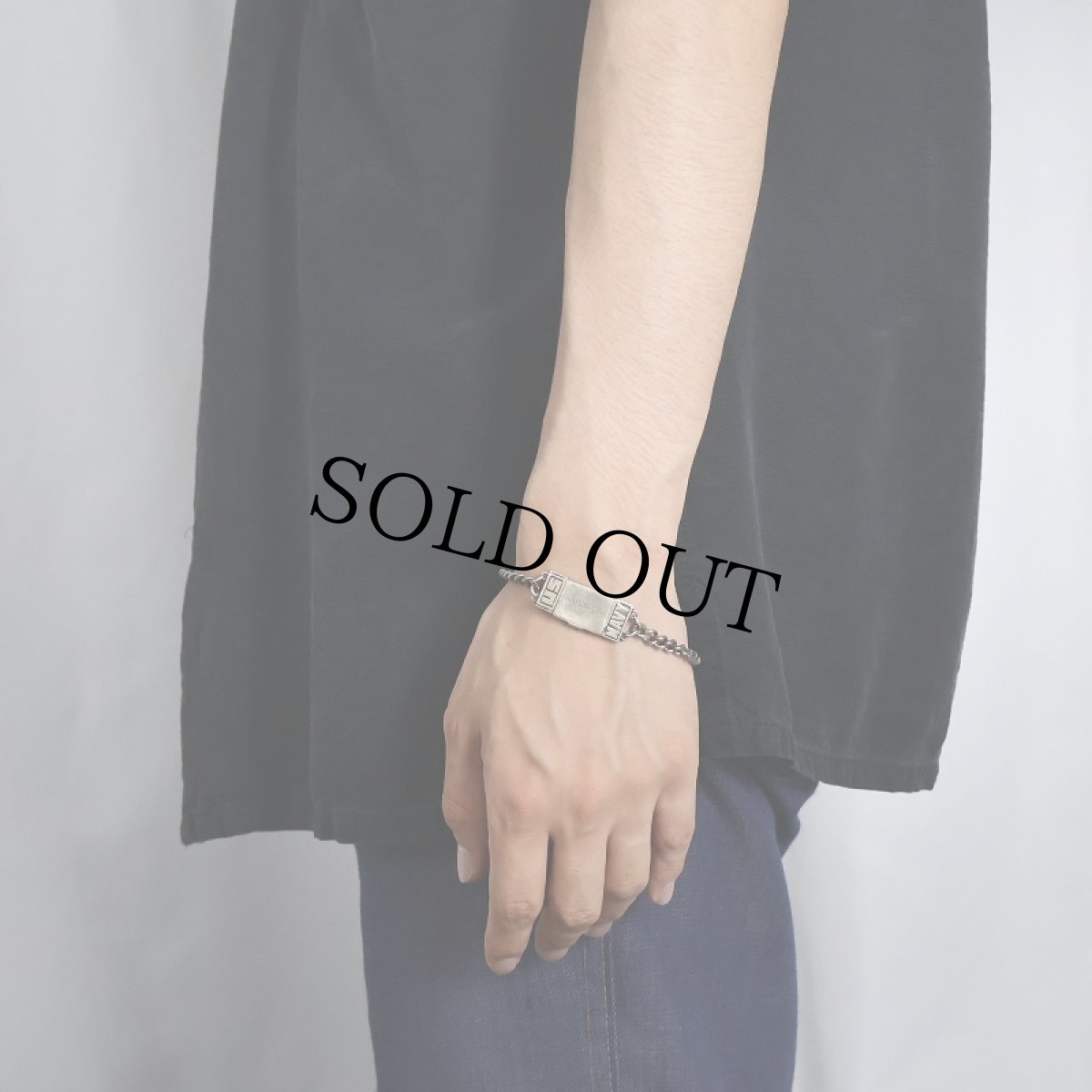 画像2: 40's U.S.NAVY SILVER925 IDブレスレット (2)