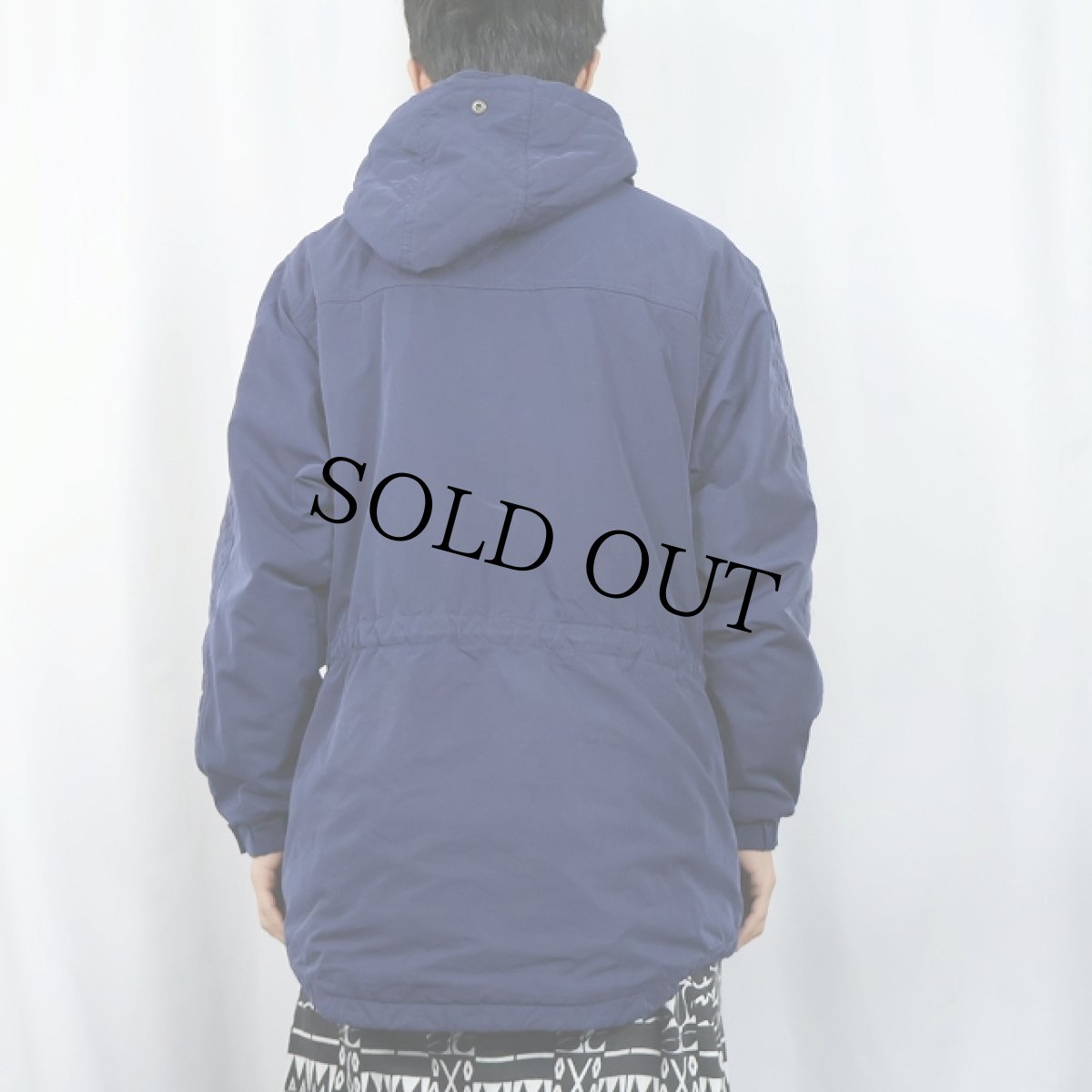 画像3: L.L.Bean 中綿入り ナイロンアノラックパーカー NAVY L (3)