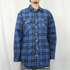 画像2: 80's〜 Williams Bay チェック柄 キルティングライナー ヘビーネルシャツ L TALL (2)