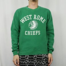 画像2: 80's RUSSELL ATHLETIC USA製 "WEST ROME CHIEFS" 前V プリントスウェット M (2)