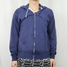 画像2: 70's Healthknit USA製 スウェットジップパーカー NAVY L (2)