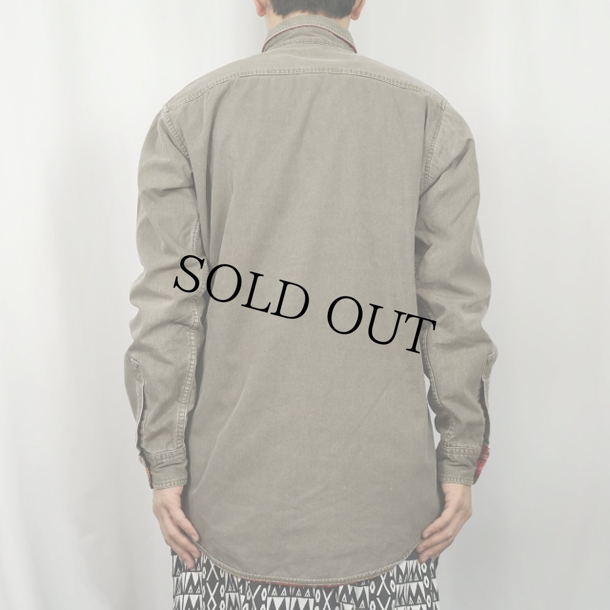 画像3: 80〜90's L.L.Bean USA製 裏地チェック コットンワークシャツ M (3)