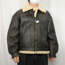 画像2: THE PILOT "B-3 TYPE" ムートンフライトジャケット BROWN M (2)