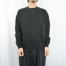画像2: 80's RUSSELL ATHLETIC USA製 前V 無地スウェット BLACK XL (2)