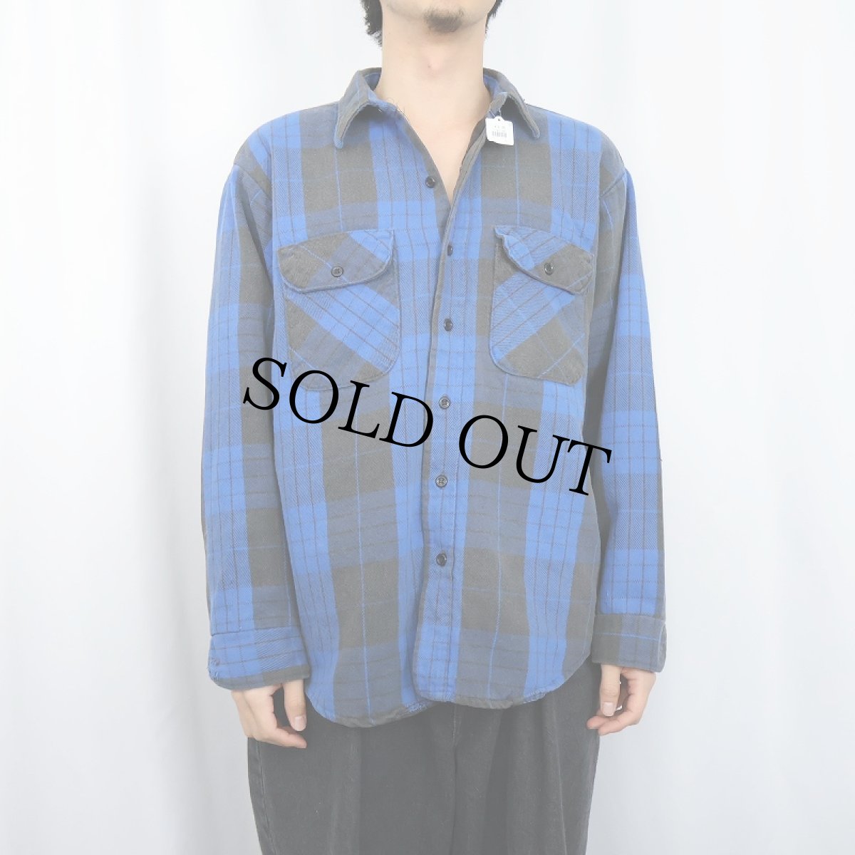 画像2: 80's〜 チェック柄 キルティングライナー ヘビーネルシャツ (2)