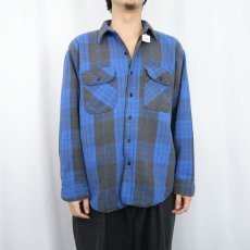 画像2: 80's〜 チェック柄 キルティングライナー ヘビーネルシャツ (2)