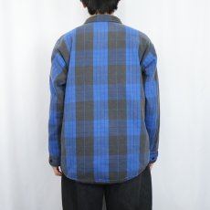 画像3: 80's〜 チェック柄 キルティングライナー ヘビーネルシャツ (3)