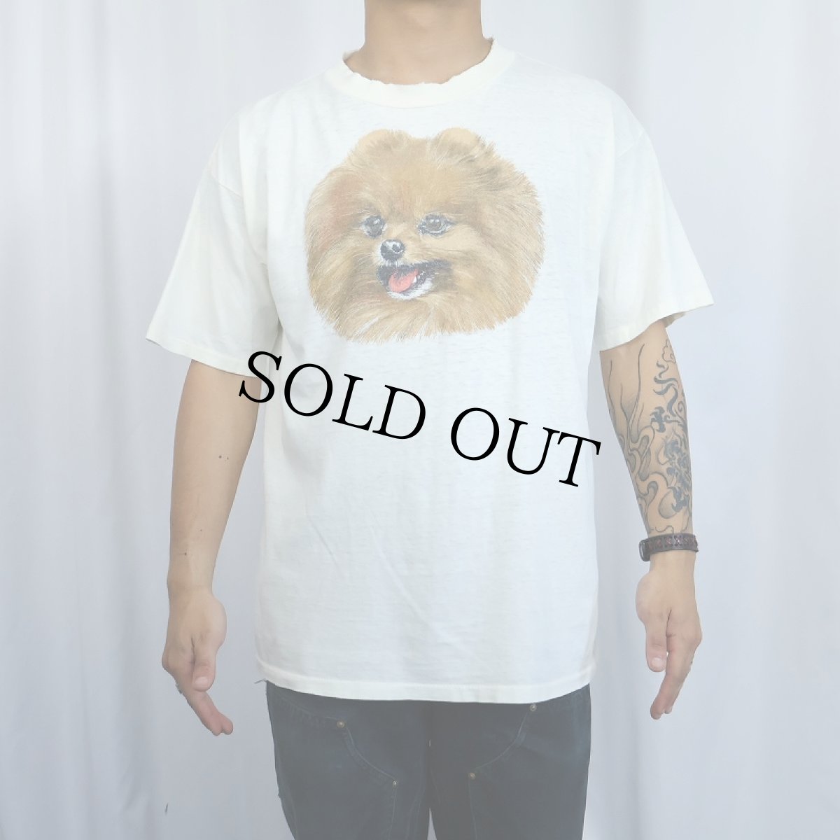 画像2: 90's USA製 "POMERANIAN" 犬プリントTシャツ XL (2)