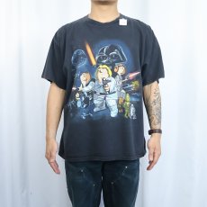 画像2: 2000's FAMILY GUY "STAR WARS" コメディアニメ キャラクターパロディプリントTシャツ BLACK XL (2)