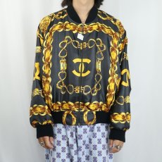 画像3: ブート CHANEL スカーフ柄 シルクブルゾン BLACK (3)